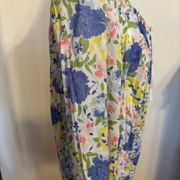 NWOT CHAPS Multi Color 100% Cotton Long Sleeve Blouse - size 3x - Picture 7 of 16